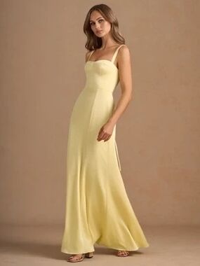 Amaris Lemon Yellow Maxi Dress